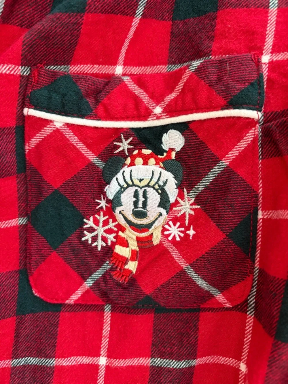 🎄Disney store Minnie Mouse plaid flannel holiday nightgown size XL GUC! - Picture 6 of 10